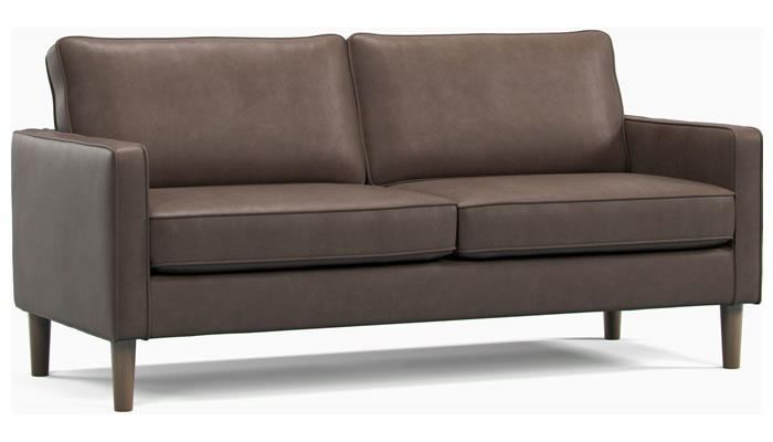 Studio Sits Carriage 3 Seater Sofa in Faux Leather Brown